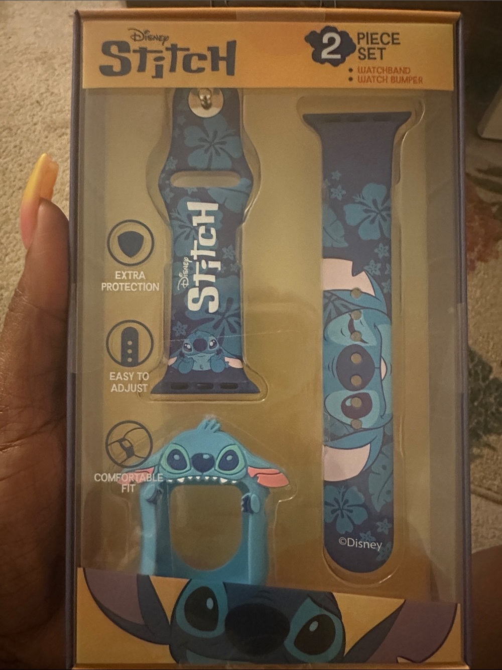 Disney Blue Stitch Apple Watch Band and Bumper Case - 2 Piece Set